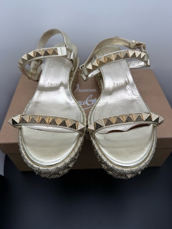 Christian Louboutin Pyraclou Platine Stud Platform Sandals - Picture 6 of 12